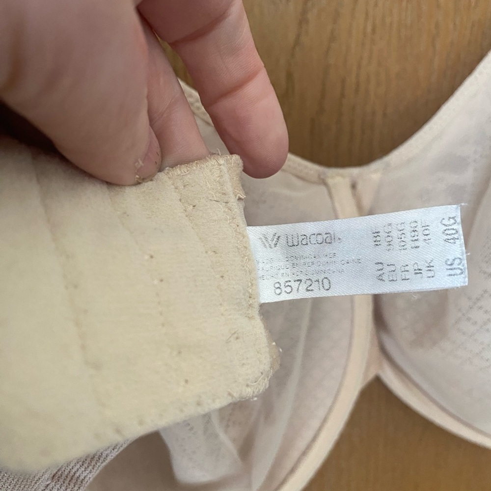 2 Wacoal Bras 40G Cream and Taupe Lace Unlined Bras - Picture 8 of 16